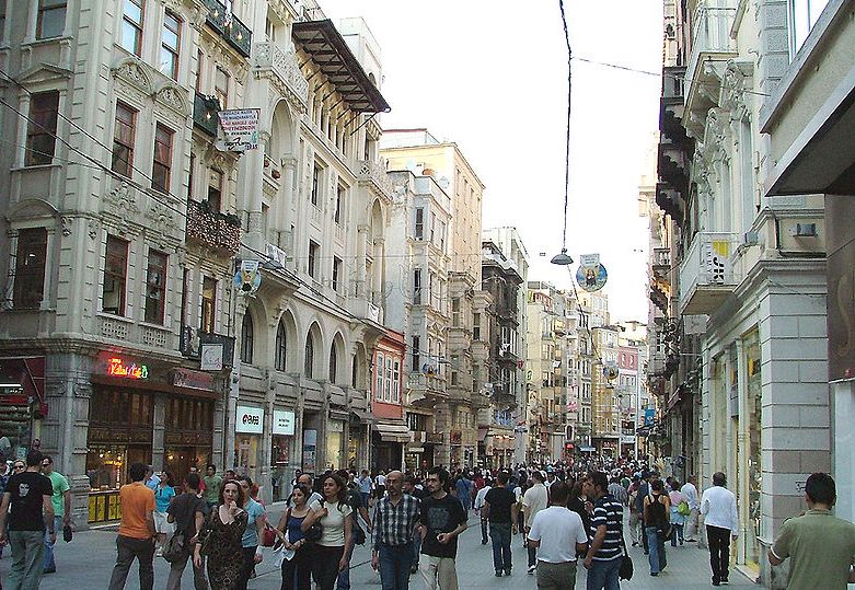 Istiklal Avenue in Istanbul in Turkey