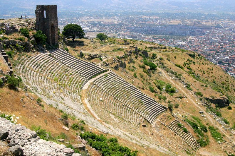 Amphitheatre of the ancient city of Pergamum at Bergama in Turkey