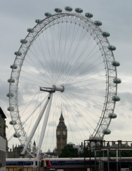 The London Eye - rotating wheel observation platform in London