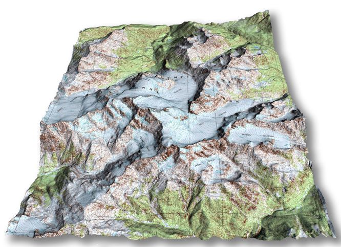 Topological Map for Mount Olympus in Washington State, USA