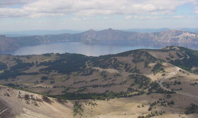 Crater Lake from Mount Scott in Oregon, USA