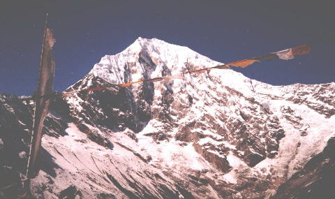 Mt. Langtang Lirung from Kyanjin after crossing Tilman's Pass, Jugal Himal