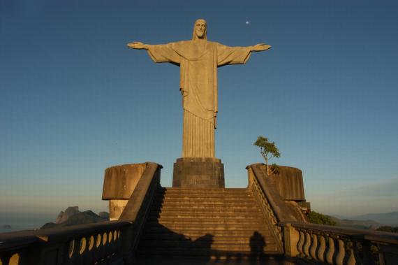 Corcovado, statue of Christ, overlooking Rio de Janeiro, capital city of Brazil in South America