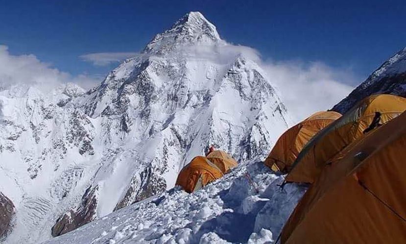 K2 from Camp 2 on Broad Peak