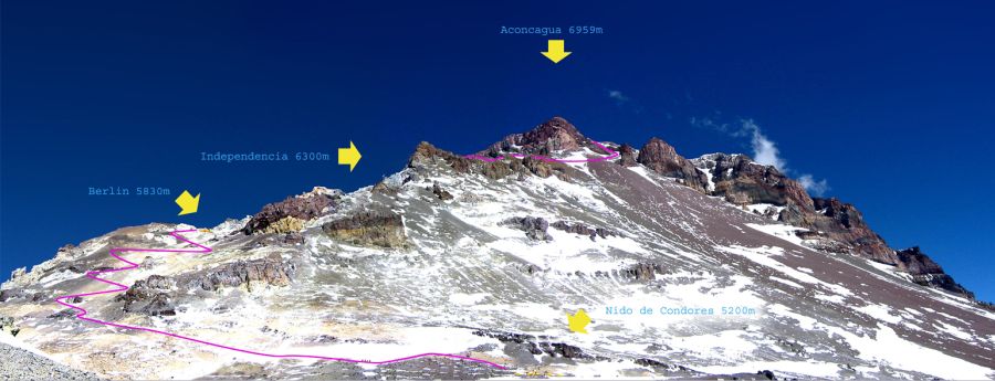 Aconcagua normal route of ascent