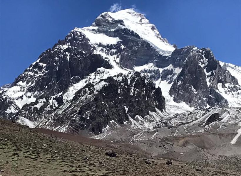 Mount Aconcagua from Relinchos Valley