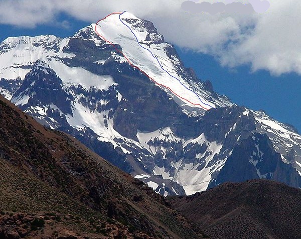 Polish Glacier routes on Aconcagua