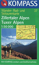 Zillertaler Alpen & Tuxer Alpen - Kompass Map WK 37: