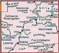 Val di Fassa e Dolomiti Fassane: Map