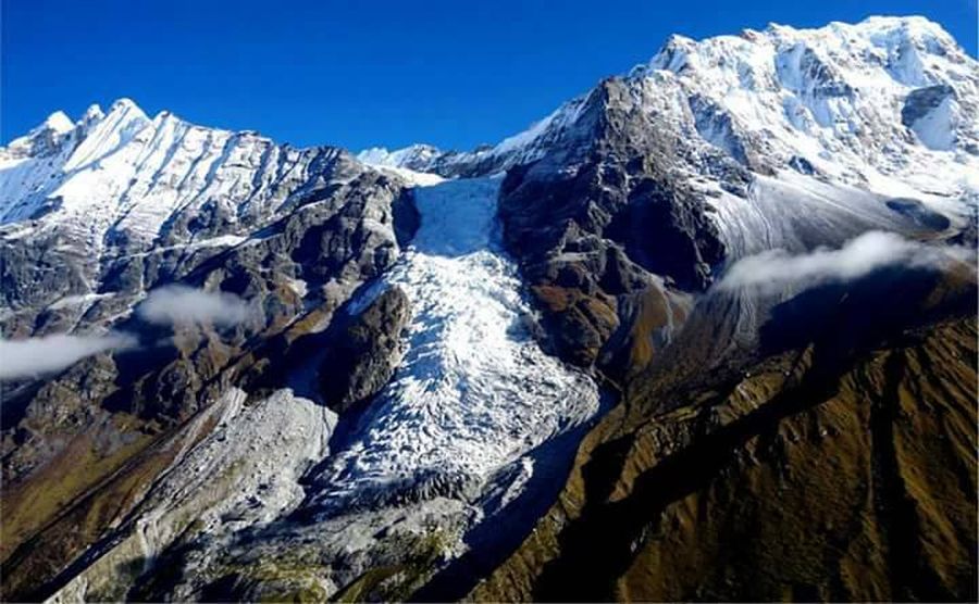 Photographs of Mount Shalbachum from summit of Tsergo Ri in the ...