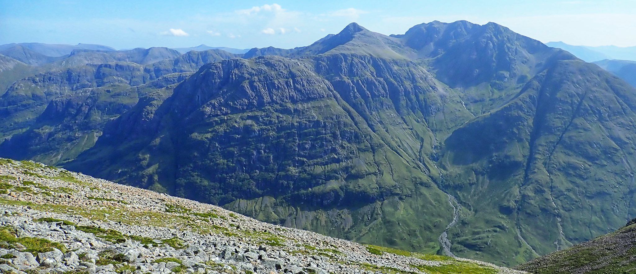 Bidean Nam Bian from Aonach Eagach Ridge in Glencoe in the Highlands of Scotland