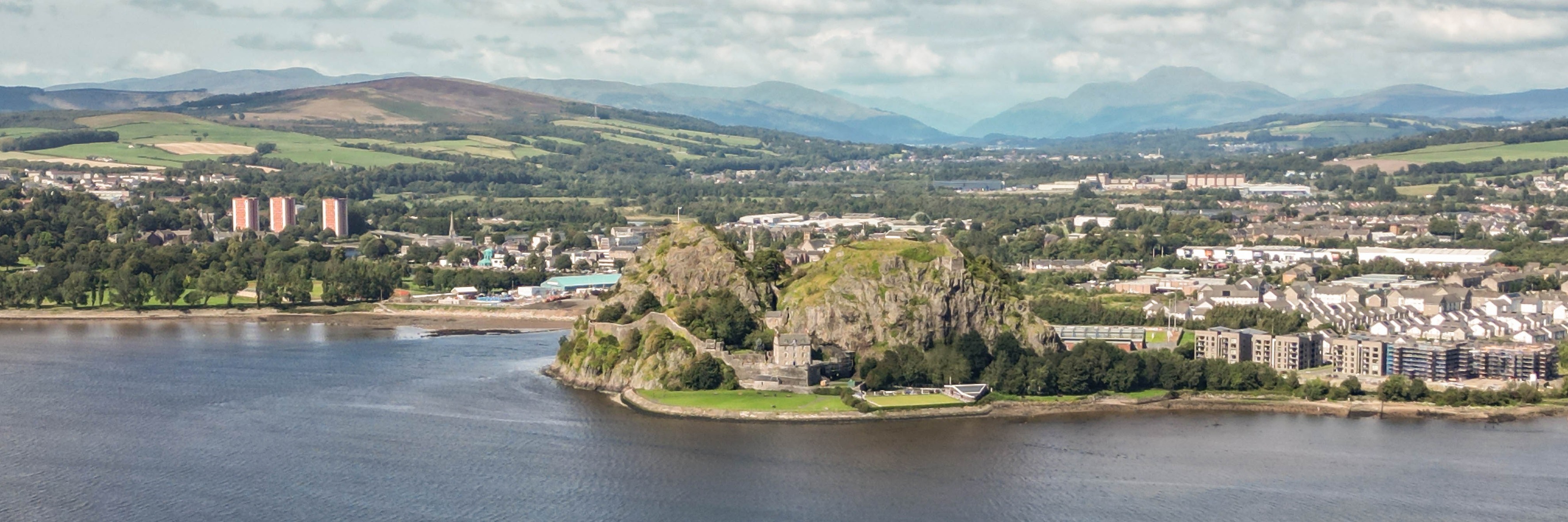 Dumbarton Rock across River Clyde