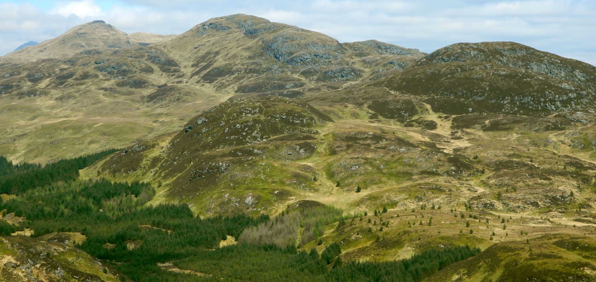 Ben Donich, Cnoc Coinnich and Beinn Reithe from The Saddle