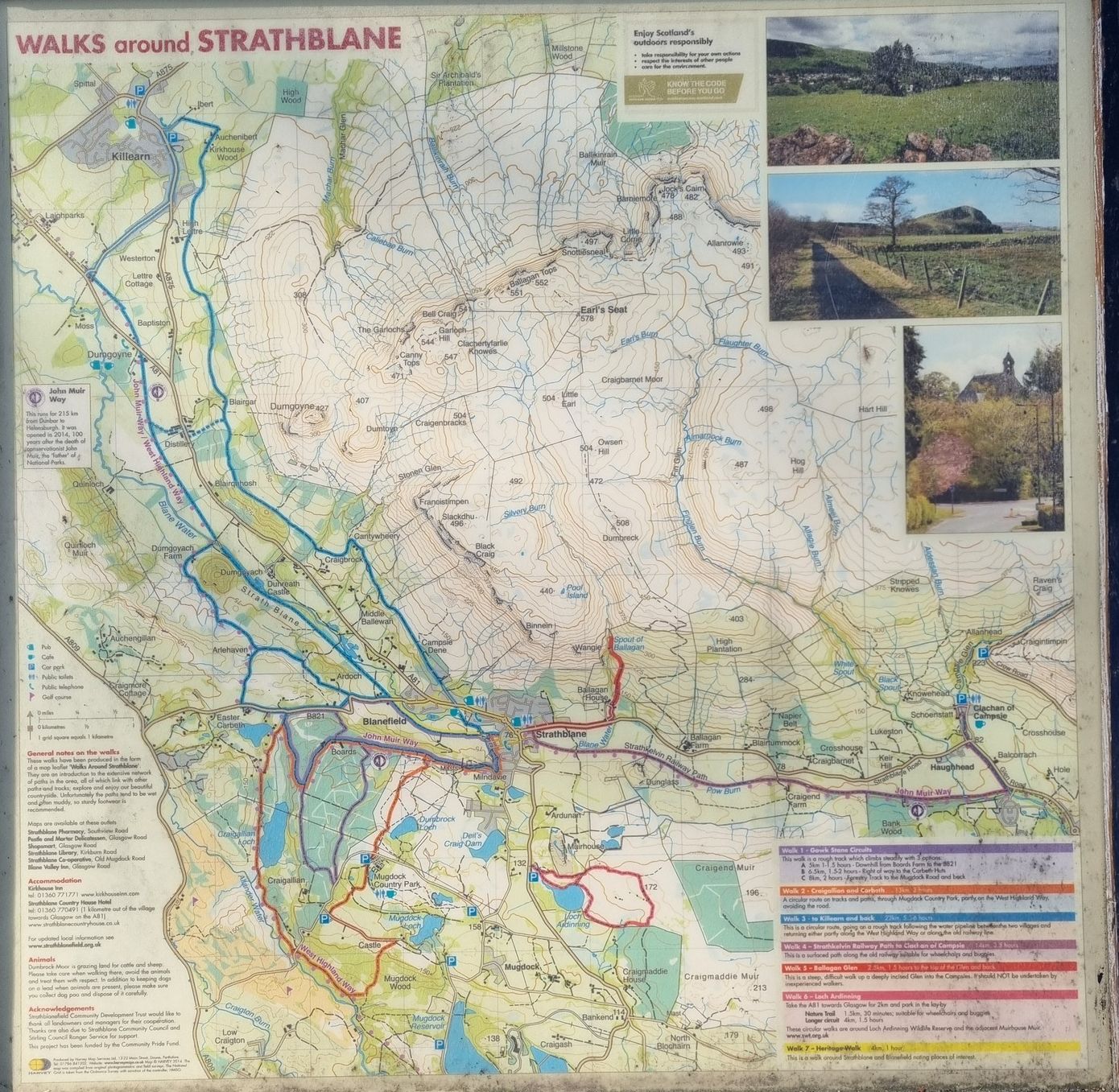 Route Map for Strathblane walks